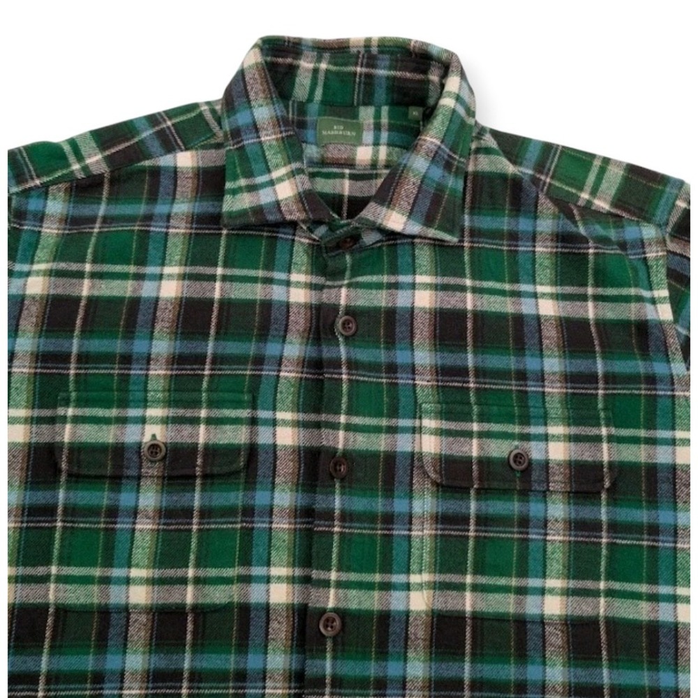 Sid Mashburn CPO Checked Cotton Flannel Shirt Jacket Mens XL Shacket Over Shirt